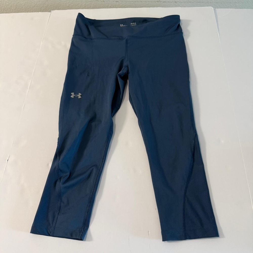 Under Armour HeatGear Women Blue Compression Cropped Leggings Size Large 1362687